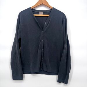 Partners‎ Vneck Layering Cardigan Sweater Earthy Blueish Gray Cabin Cozy Sz MD